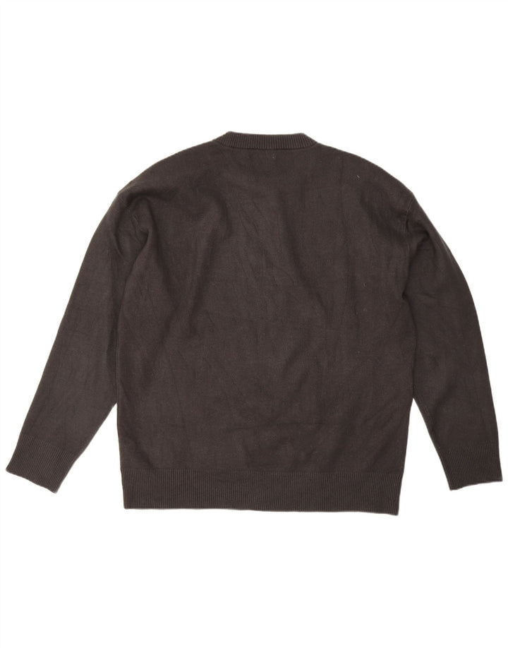 Maglione Zara da uomo girocollo grande in viscosa grigia