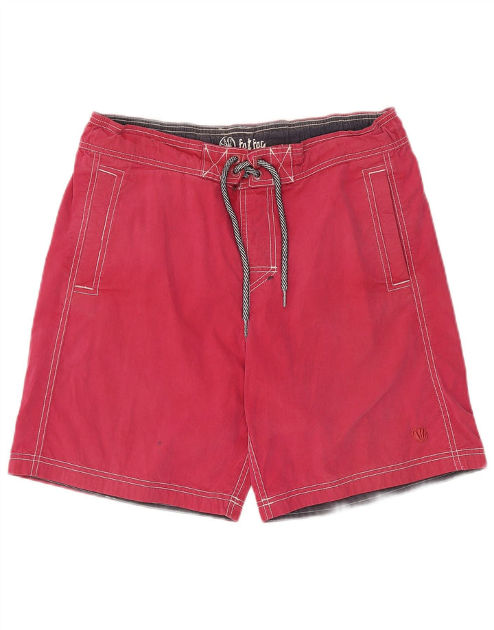 Pantaloncini da bagno da uomo Fat Face grandi in cotone rosso