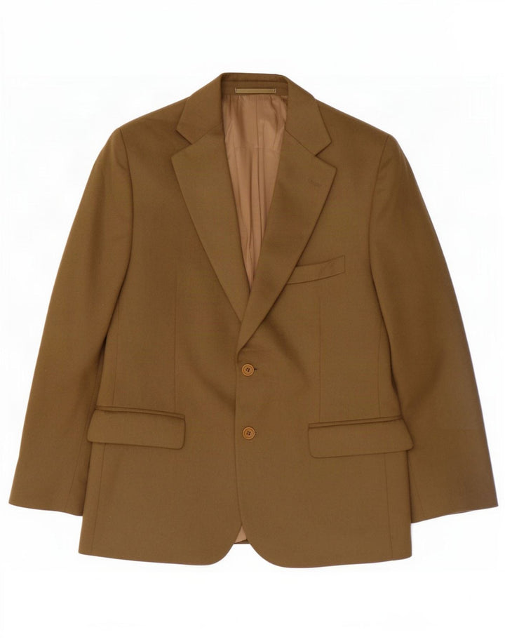 Pierre Cardin Giacca blazer a 2 bottoni da uomo IT 48 Medio Lana kaki