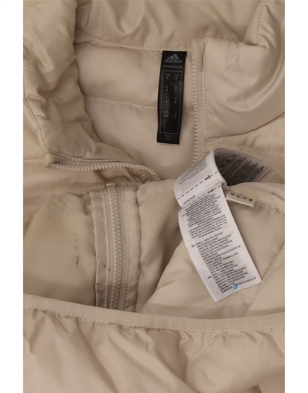 Giacca imbottita da uomo Adidas UK 38 Poliestere beige medio
