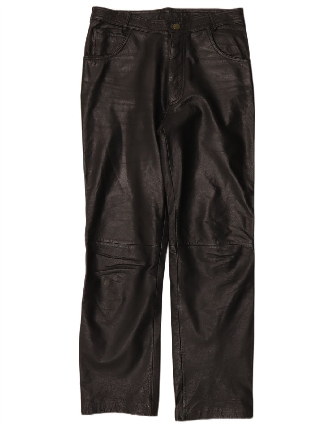 Pantaloni da motociclista in pelle da uomo Linus W32 L30 Neri