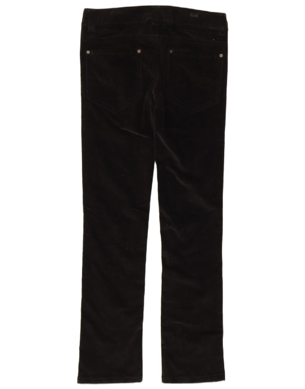 Pantaloni slim da donna in velluto a coste BENETTON IT 42 Medium W32 L32 Cotone Nero