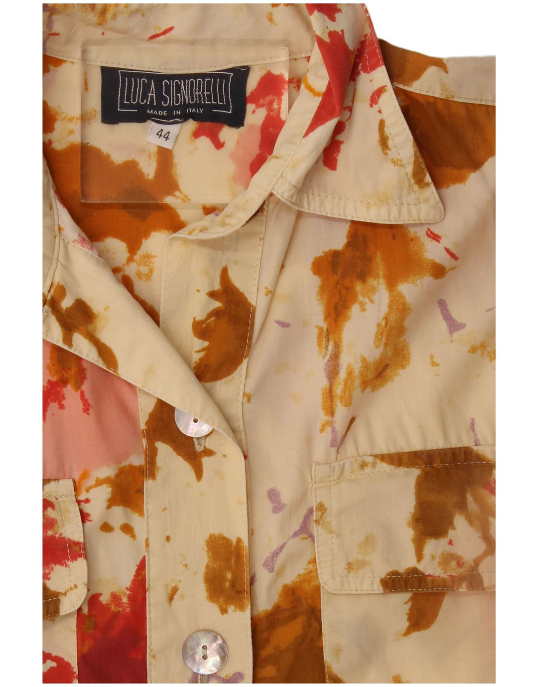 Abito camicia pullover a maniche corte da donna vintage IT 44 giallo medio floreale