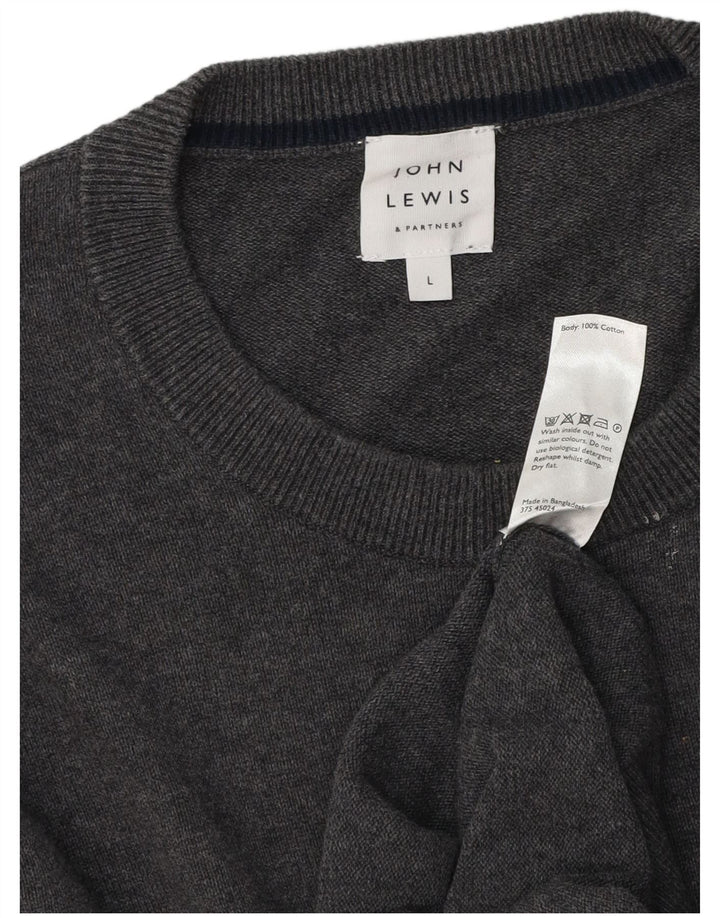 Maglione girocollo da uomo John Lewis, grande cotone grigio