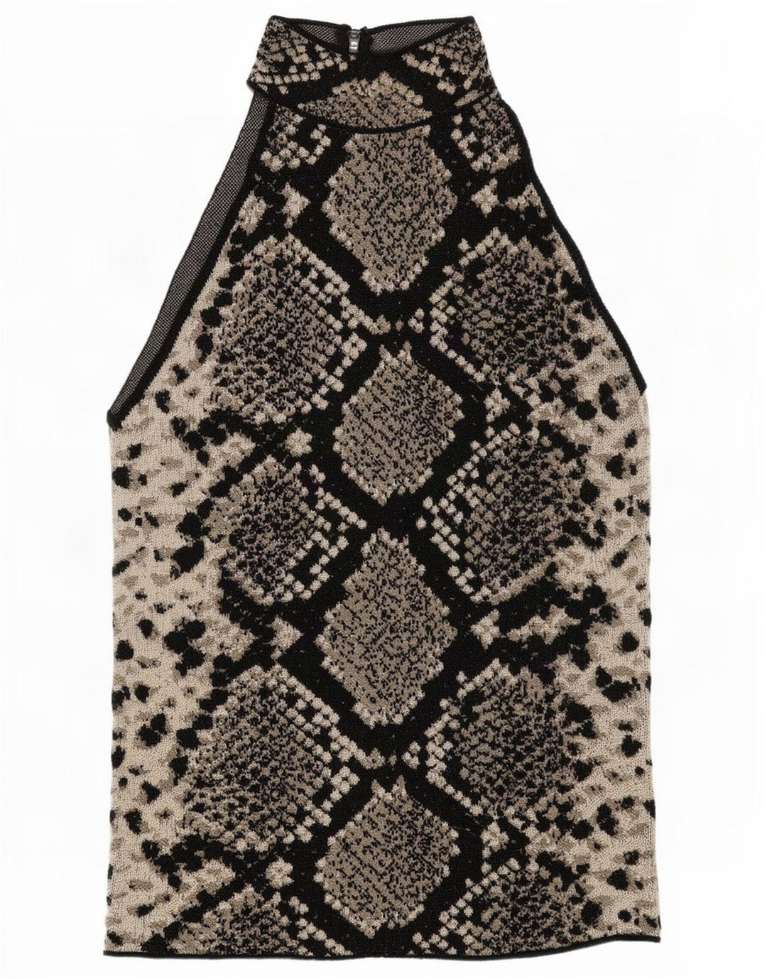 Top alla caviglia da donna Zara UK 8 piccolo viscosa nera con stampa animalier