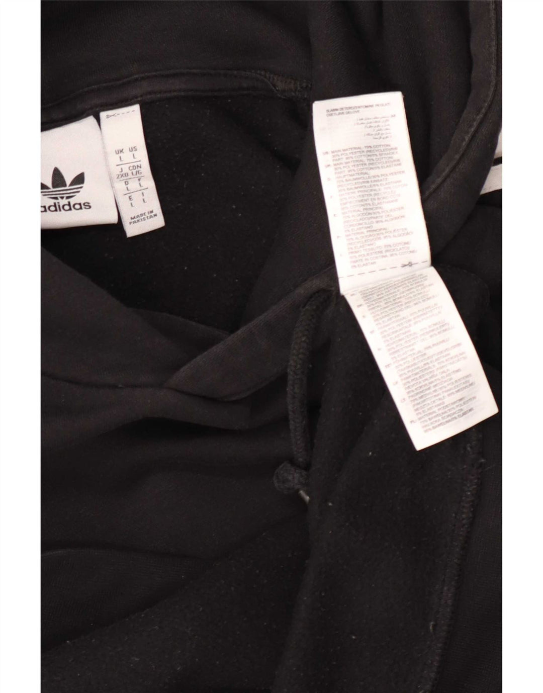 Felpa con cappuccio da uomo Adidas Large in cotone nero