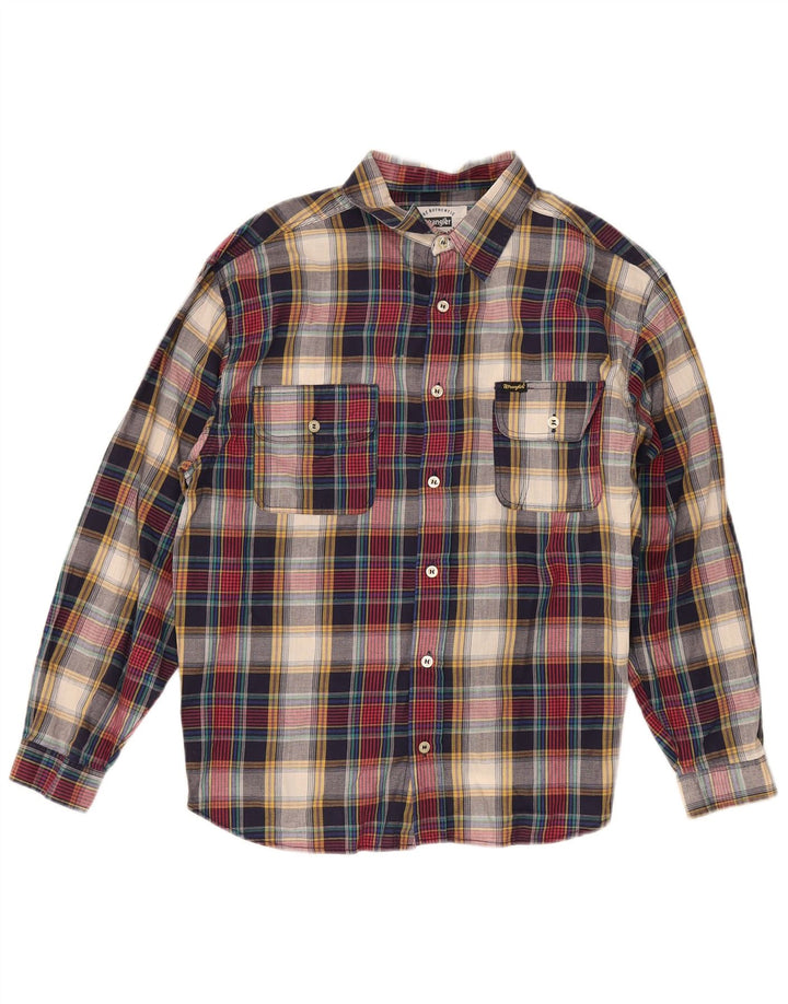 Camicia in flanella da bambino Wrangler 15-16 anni XL in cotone a quadri multicolore