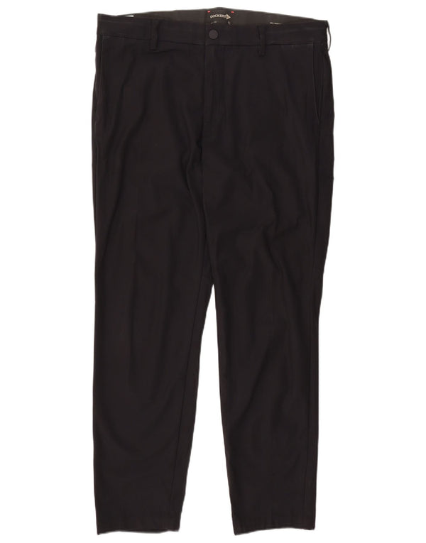 Pantaloni chino slim affusolati da uomo Dockers W36 L32 poliestere blu navy