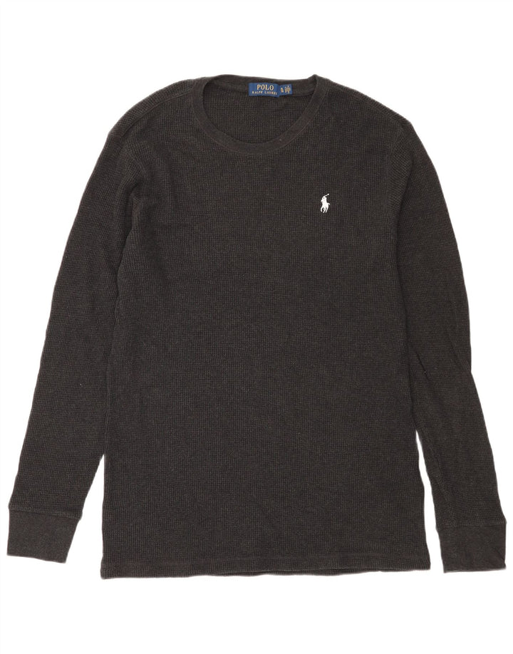 POLO RALPH LAUREN Top da uomo manica lunga XL cotone grigio