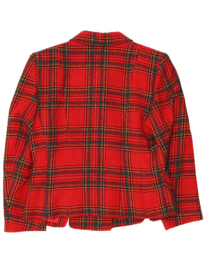 Giacca blazer da donna a 6 bottoni Angelo Santagostino UK 14 quadri rossi medi