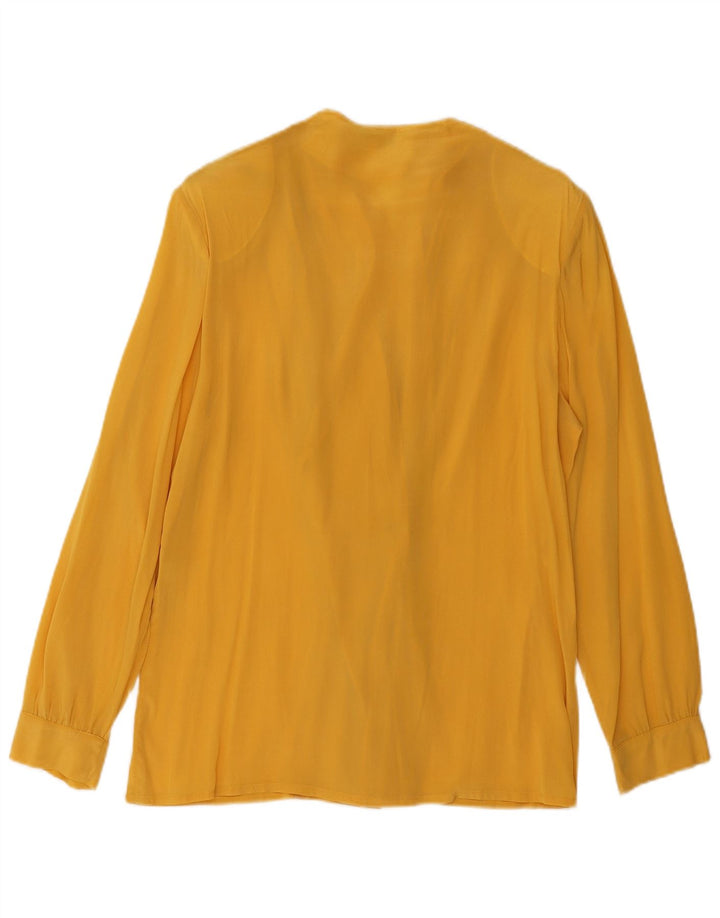 Blusa Camicia Vintage da Donna IT 42 Giallo Medio in Poliammide
