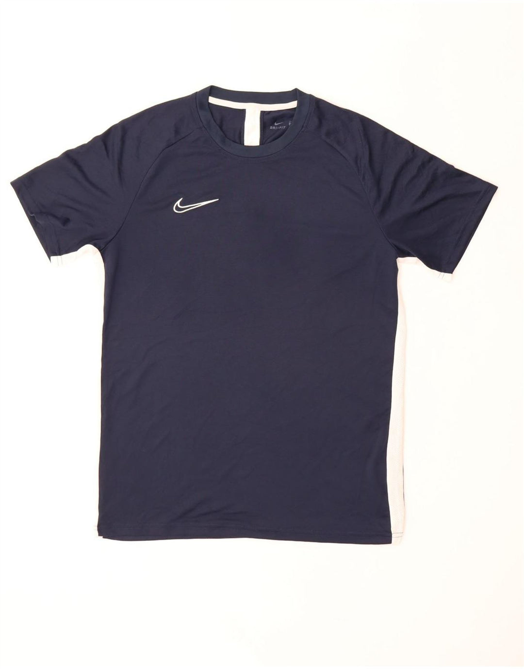 NIKE T-shirt da uomo Dri Fit Top Large Blu Navy Colourblock in poliestere
