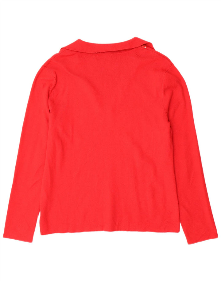 CALVIN KLEIN Maglione da donna con collo alto UK 14 Viscosa rossa media