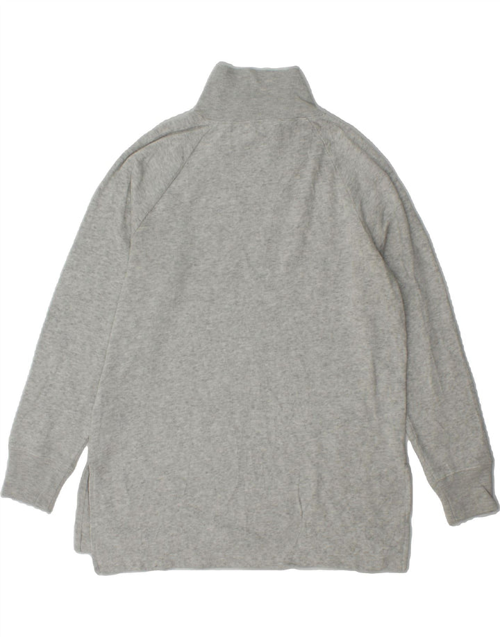 J. CREW Womens Oversized Button Neck Sweatshirt Jumper UK 6 XS Grey Cotton Vintage J. Crew and Second-Hand J. Crew from Messina Hembry 