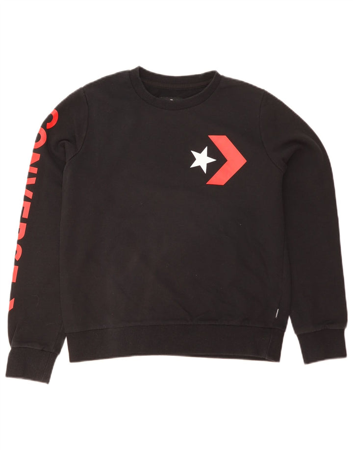 Felpa con grafica da donna Converse Jumper UK 8 Small Nera