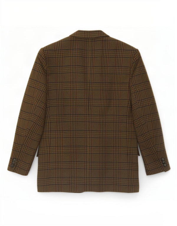 Giacca blazer vintage da uomo a 2 bottoni IT 54 2XL Lana pied de poule kaki