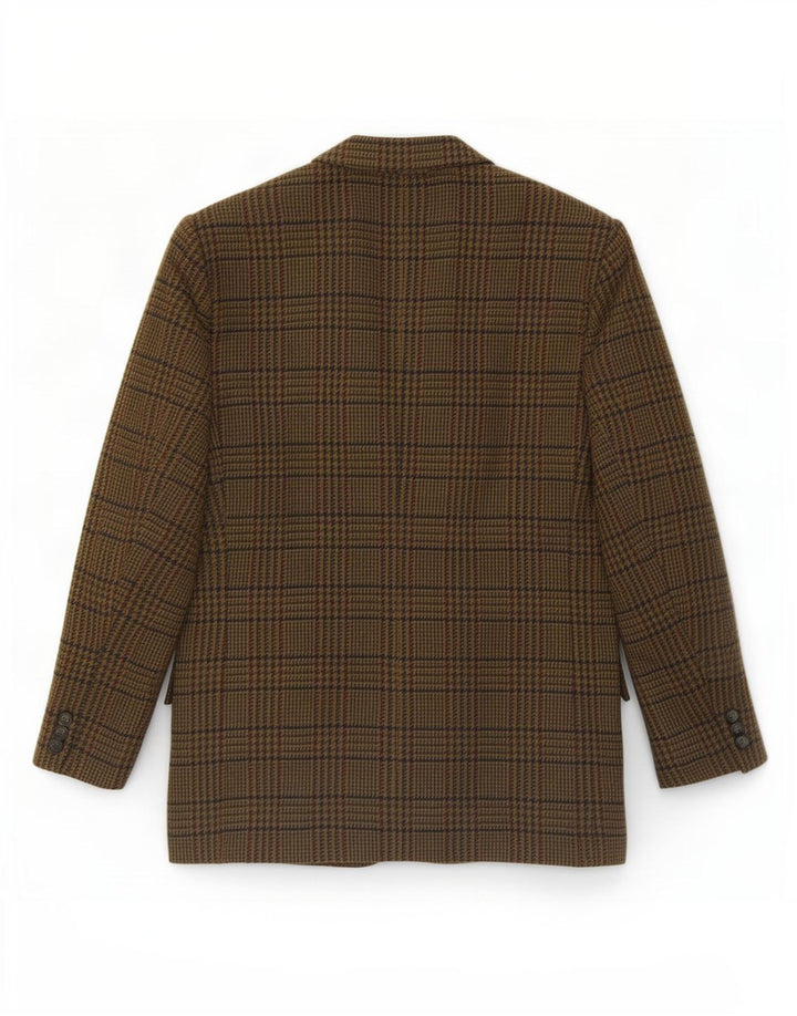 Giacca blazer vintage da uomo a 2 bottoni IT 54 2XL Lana pied de poule kaki