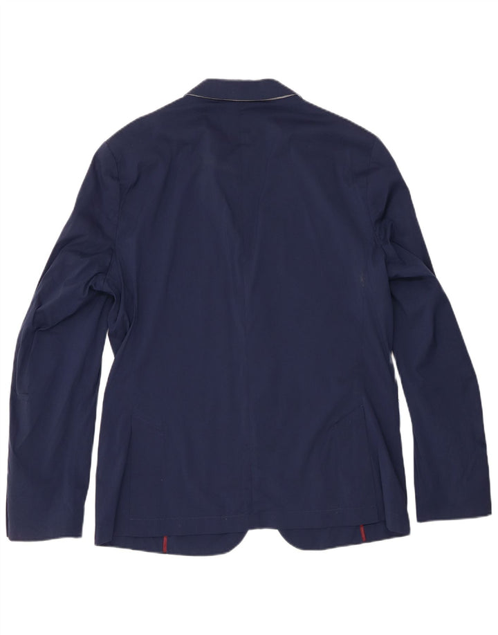 Giacca blazer da uomo a 2 bottoni Zara EU 54 XL cotone blu navy