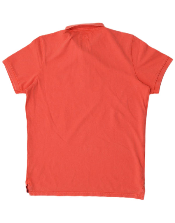 Superdry Mens Polo Shirt XL Orange Cotton