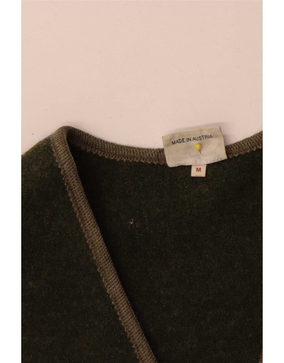 Gilet da donna vintage UK 14 medio in lana kaki