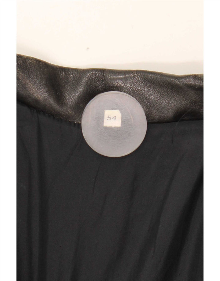 Giacca in pelle vintage da uomo IT 54 2XL Nera