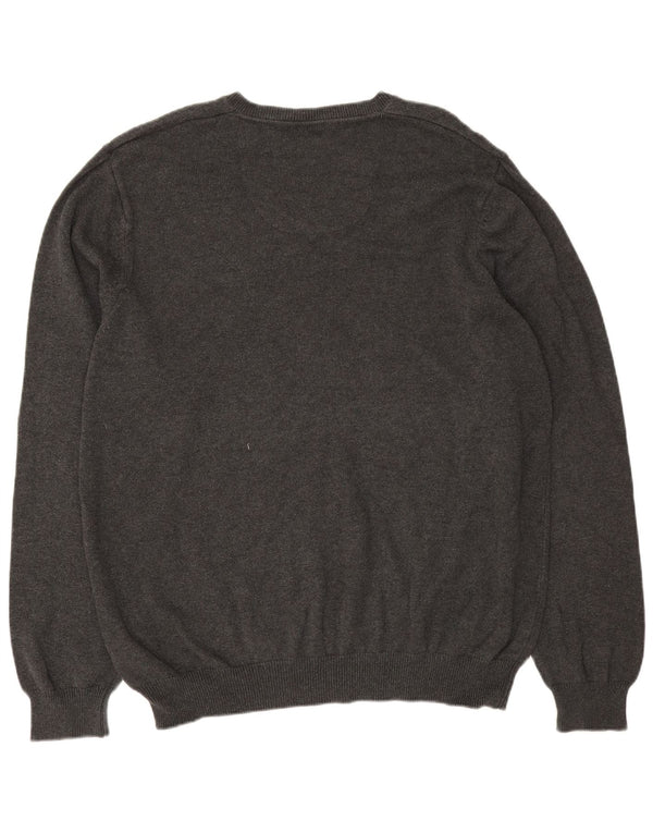 Maglione da uomo Marks & Spencer vestibilità regolare con scollo a V XL in cotone grigio