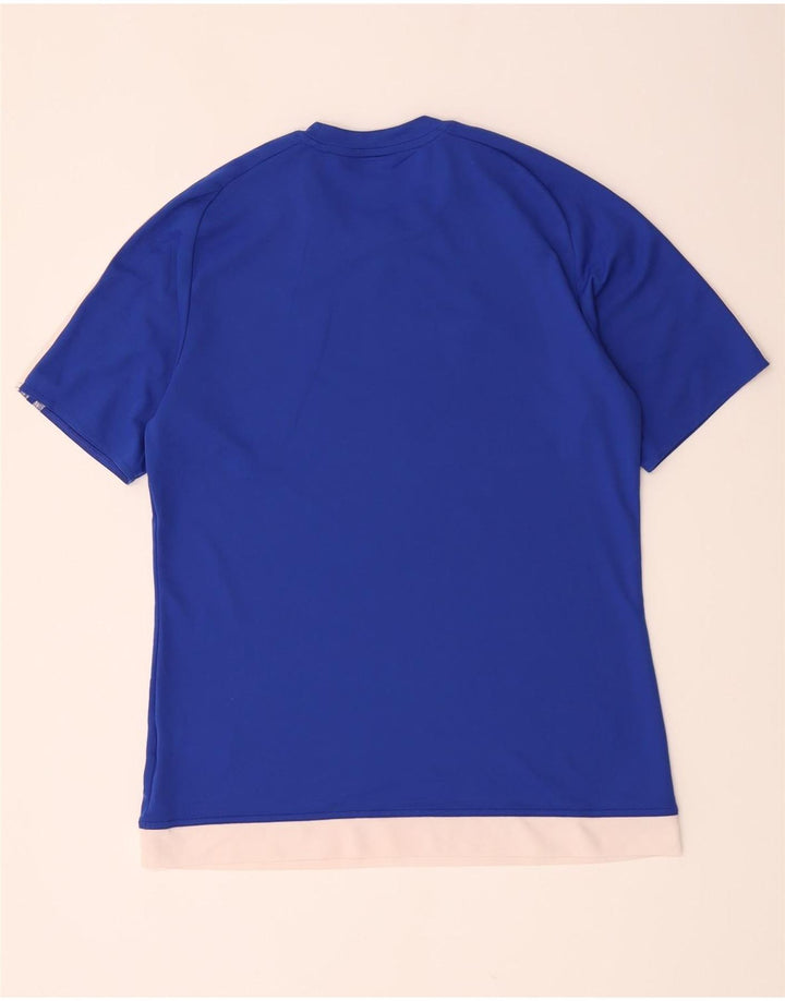 T-shirt Adidas Climalite da uomo Top in poliestere blu medio