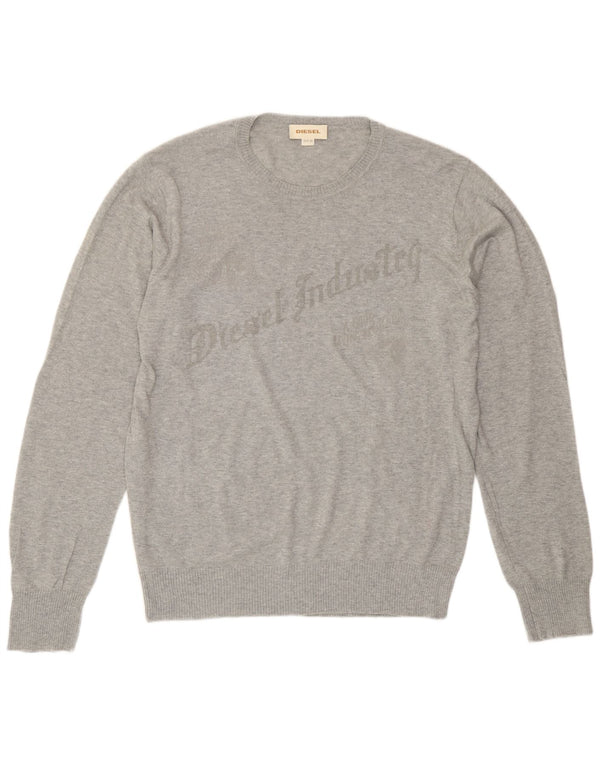 Maglione maglione girocollo con grafica da uomo Diesel XL grigio