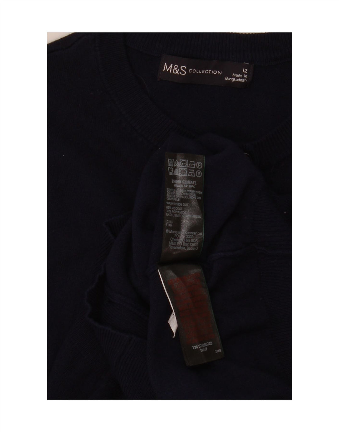 Maglione cardigan da donna Marks & Spencer UK 12 Viscosa blu navy medio