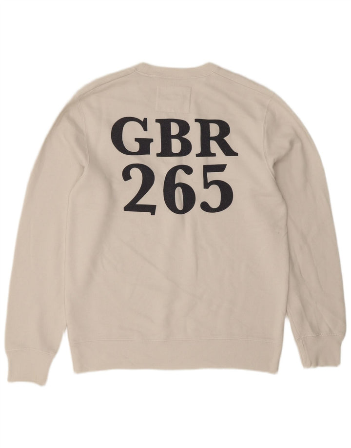 Felpa grafica da uomo Jack Wills Maglione grande cotone bianco