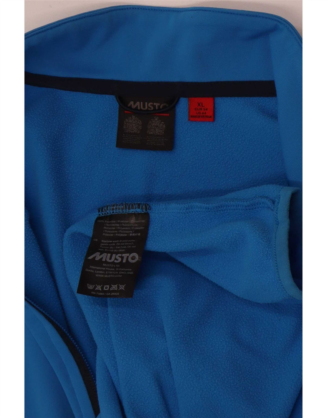 Musto Felpa da uomo con zip sul collo Maglione XL Blu poliestere