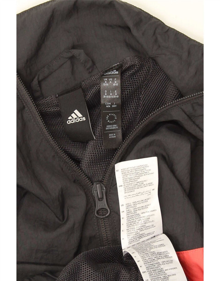 Giacca da tuta da donna Adidas UK 12/14 Nylon color block nero medio