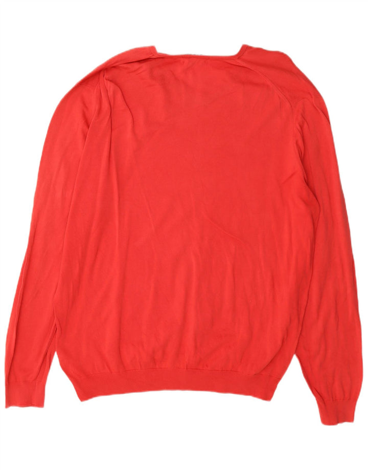 Massimo Dutti Maglione da uomo con scollo a V grande rosso