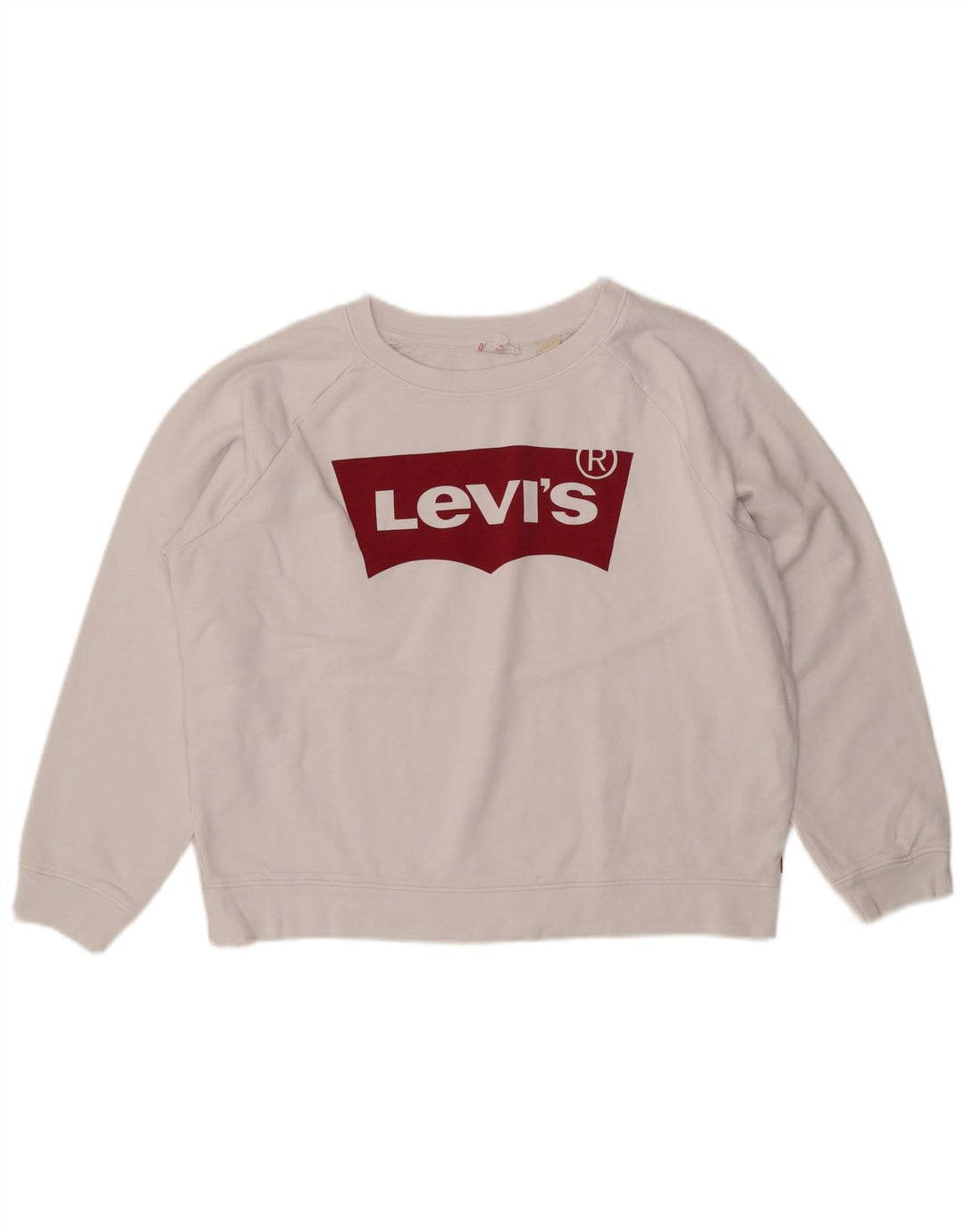LEVI'S Felpa con grafica oversize da donna UK 16 Large Cotone bianco