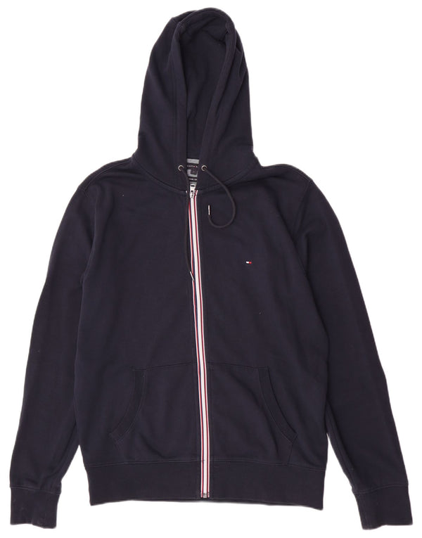 Maglione con cappuccio e zip vestibilità regolare con cappuccio Tommy Hilfiger da uomo grande blu navy