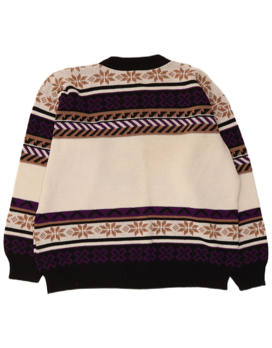 Maglione maglione girocollo vintage da uomo XL multicolore Fair Isle