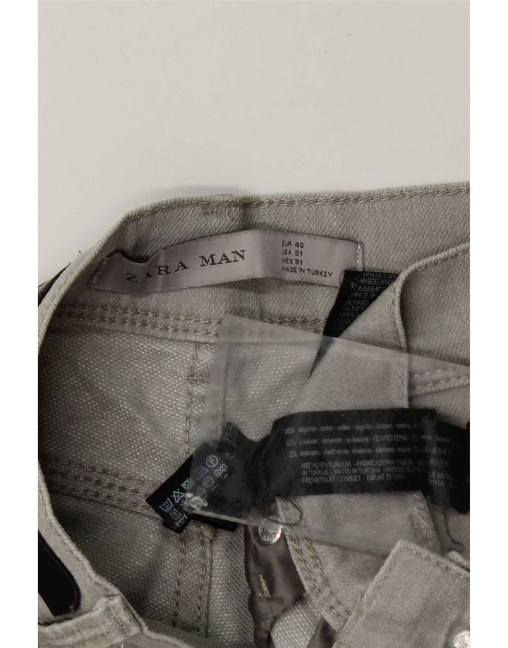Jeans slim da uomo Zara EU 40 medio W31 L30 cotone grigio