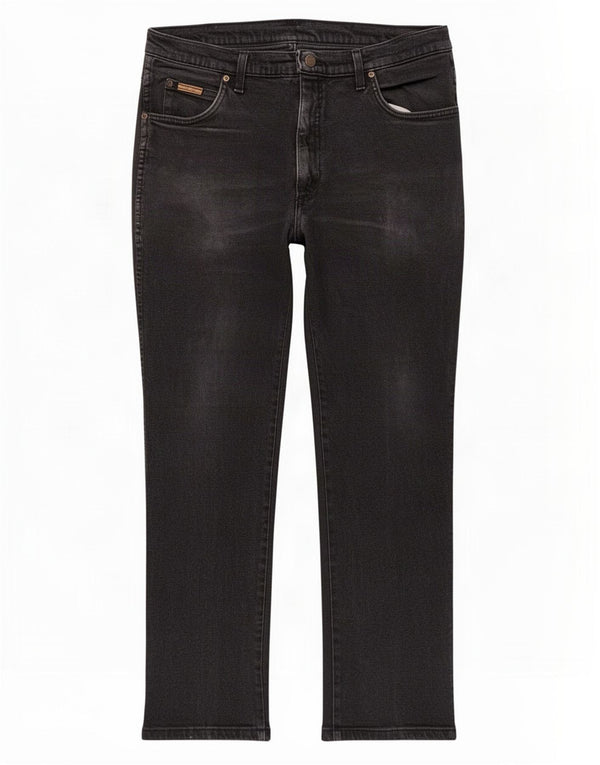 Jeans dritti elasticizzati Texas da uomo Wrangler W38 L30 cotone nero