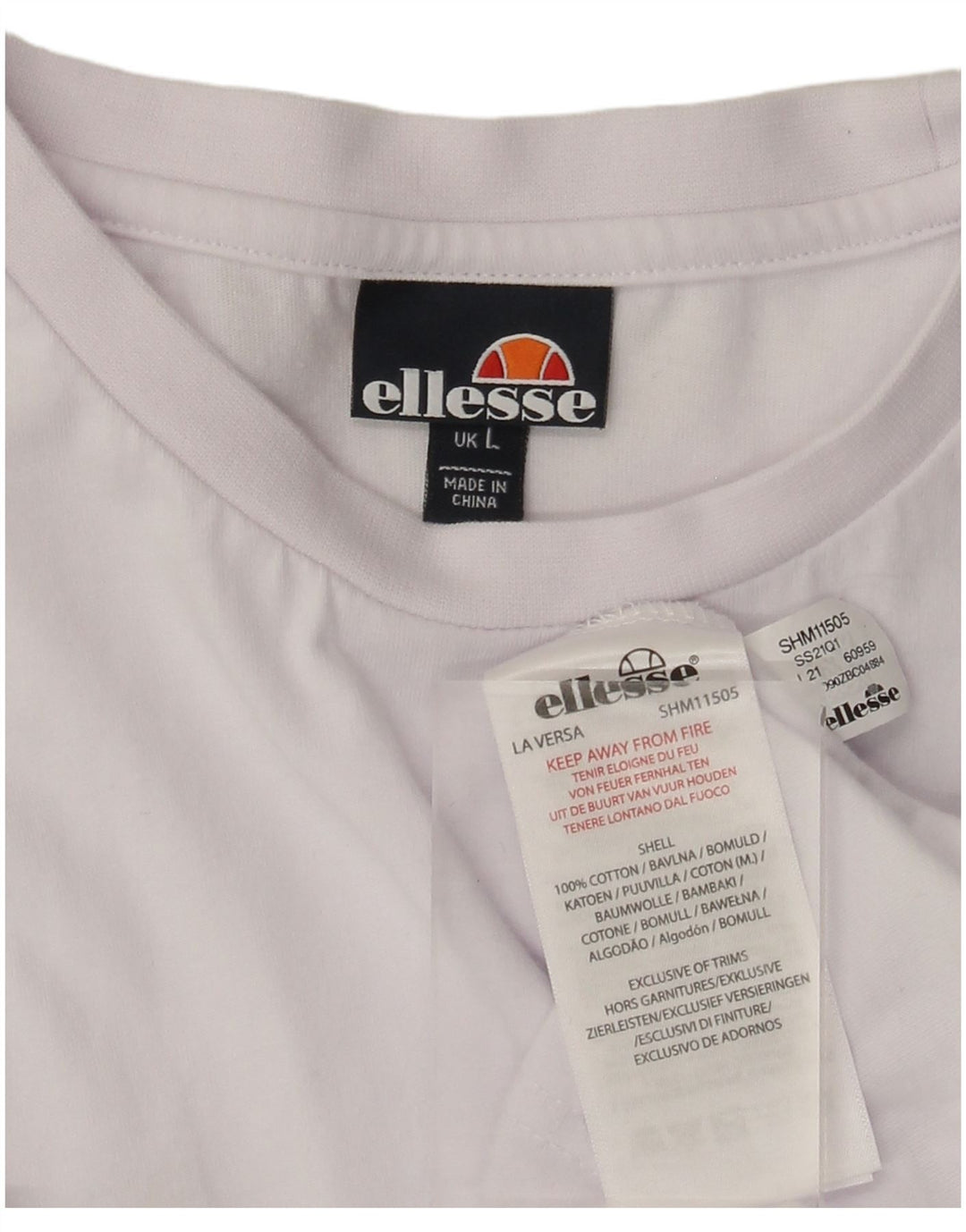 T-shirt da uomo Ellesse Top Large in cotone color block bianco