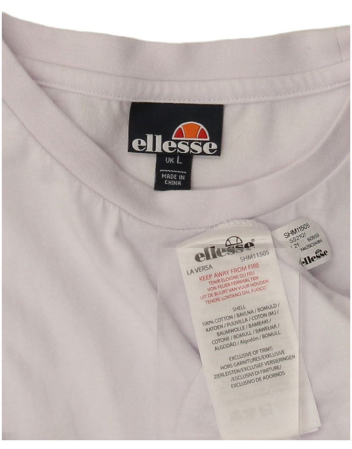 T-shirt da uomo Ellesse Top Large in cotone color block bianco