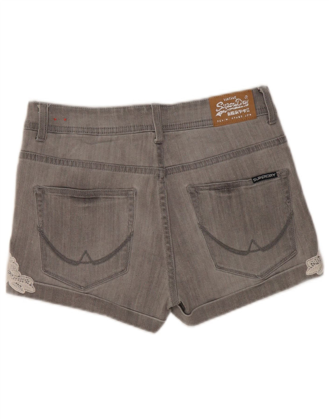Pantaloncini di jeans da donna Superdry W30 cotone grigio medio