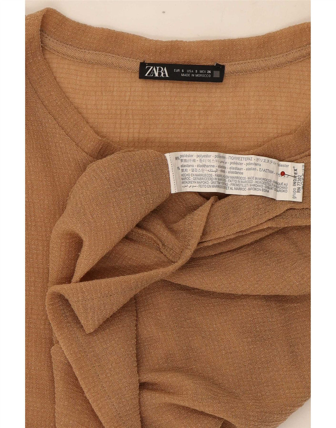 Camicetta oversize senza maniche corta da donna Zara UK 10 piccola Beige