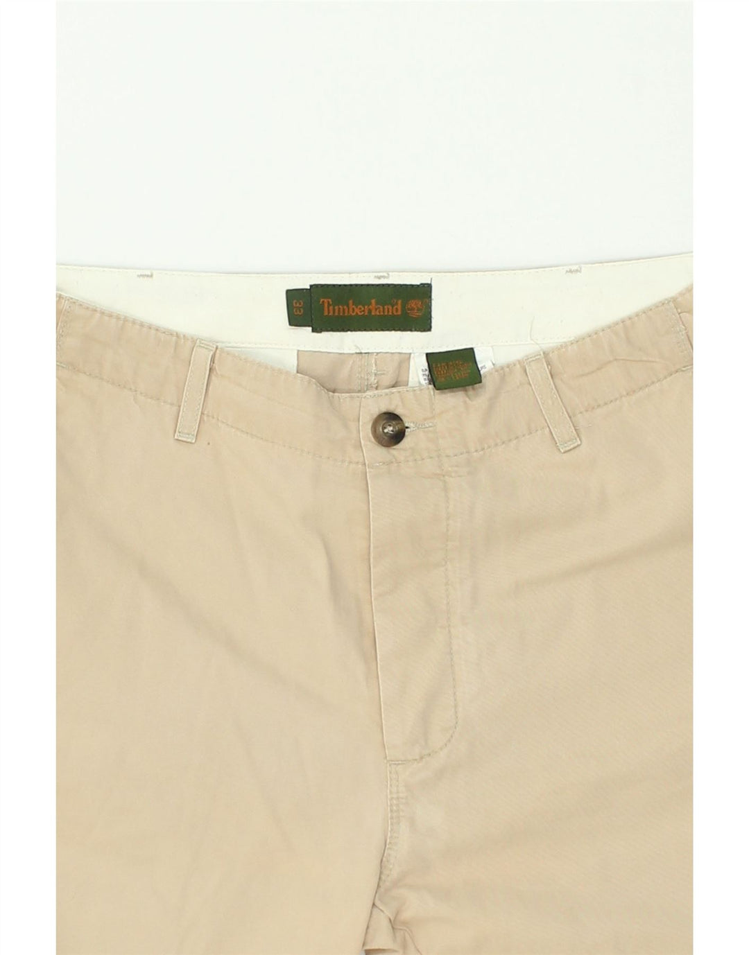 TIMBERLAND Mens Straight Chino Trousers W33 L26  Beige Cotton | Vintage Timberland | Thrift | Second-Hand Timberland | Used Clothing | Messina Hembry 