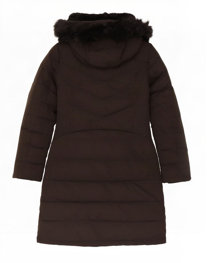 Cappotto imbottito con cappuccio da donna Zara UK 12 medio poliestere nero