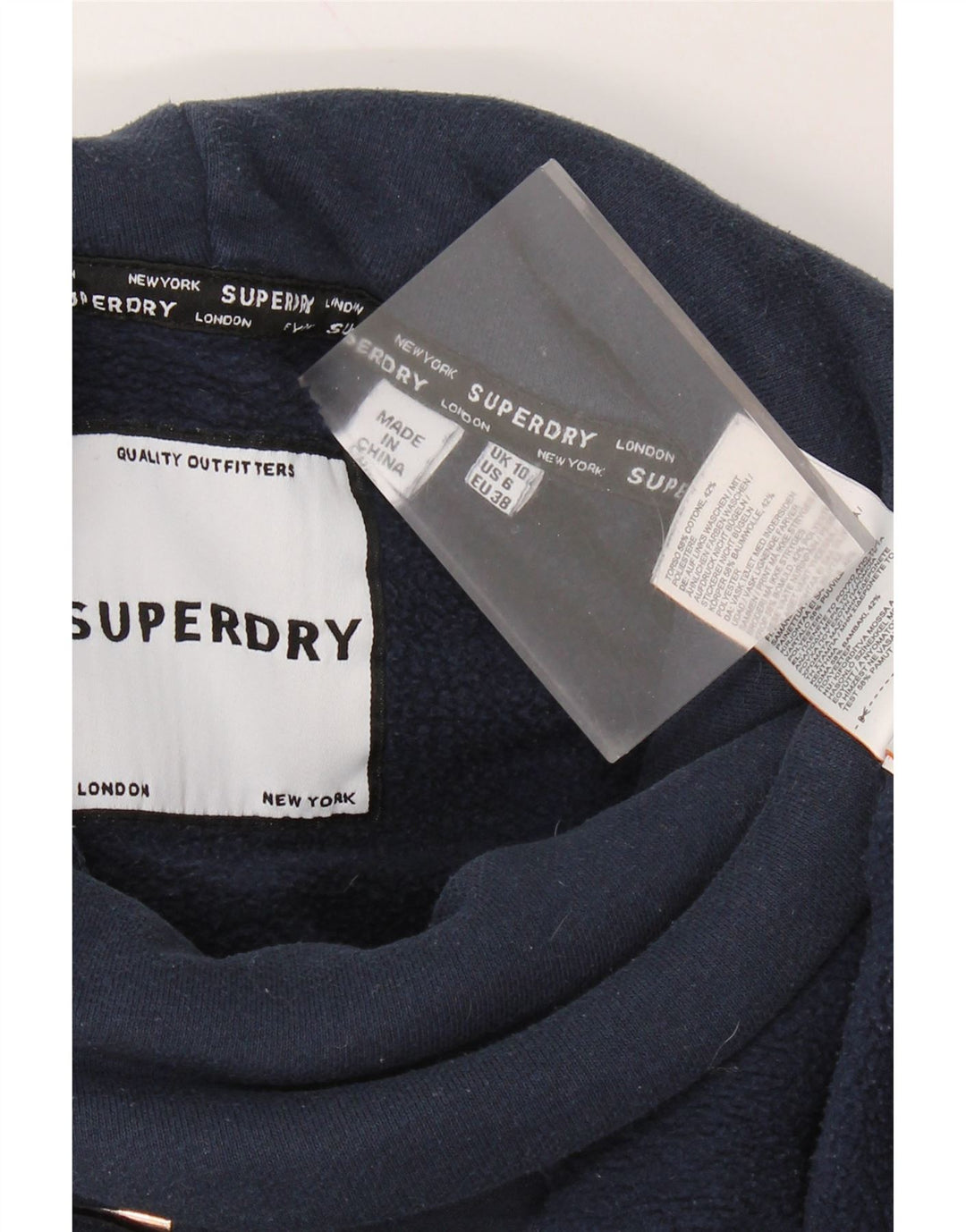Felpa con grafica oversize da donna SUPERDRY UK 10 piccola blu navy