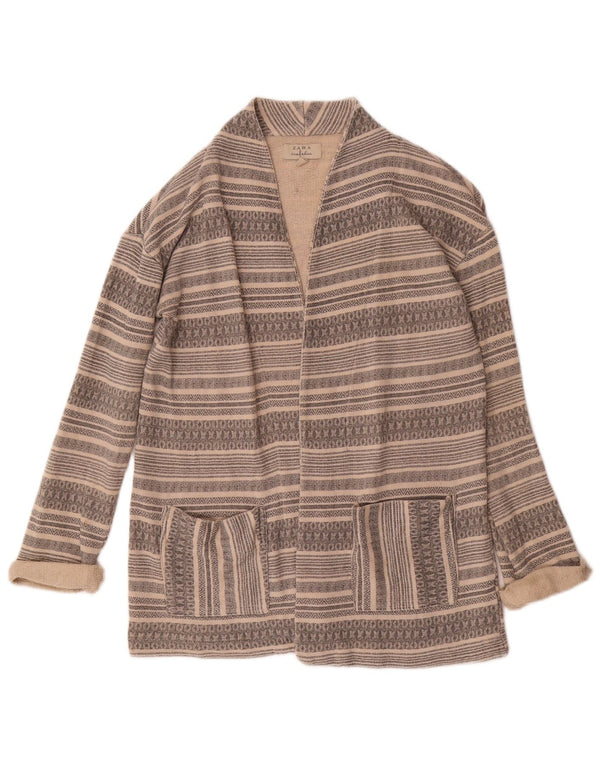 Maglione cardigan aperto Trafaluc da donna Zara UK 10 piccolo grigio a righe