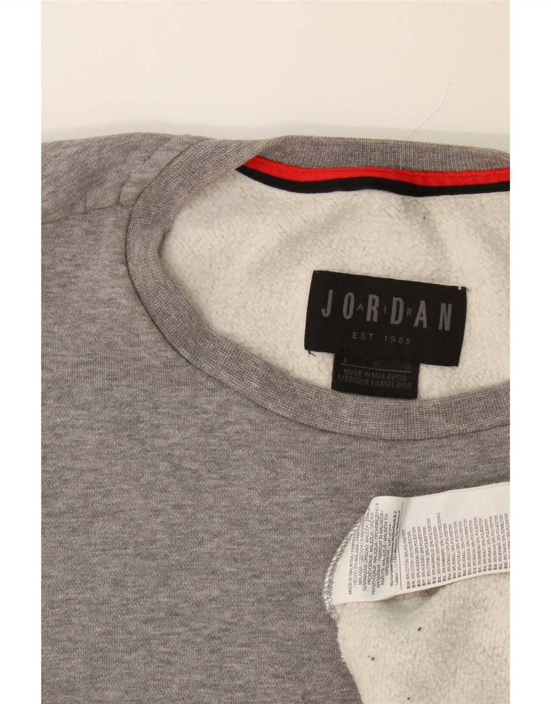 Felpa con grafica Jordan da uomo, grande, in cotone color block grigio