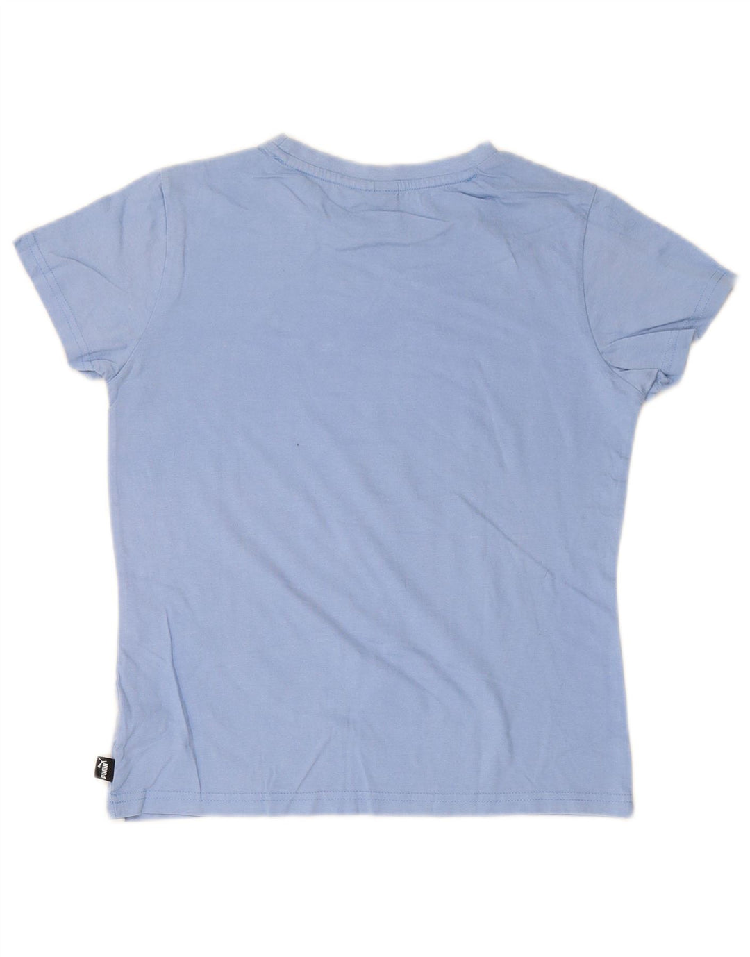 PUMA Womens Graphic T-Shirt Top UK 14 Medium  Blue Cotton