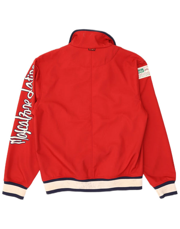 Giacca da tuta grafica da uomo Kappa in poliestere color block rosso medio