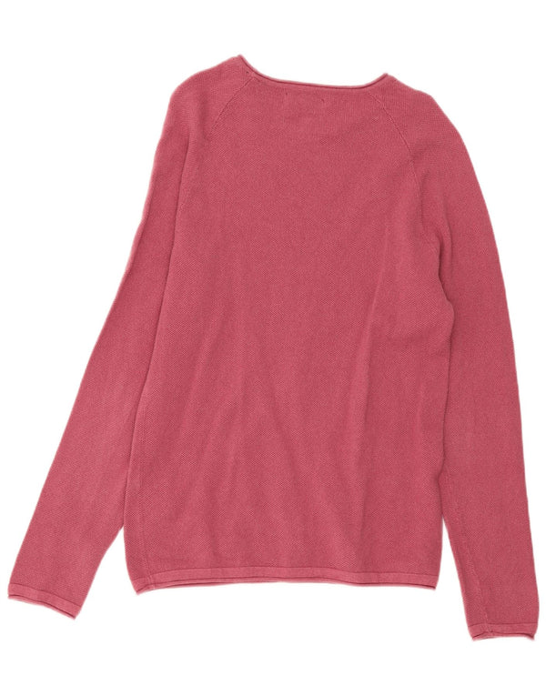 Jack & Jones Maglione da uomo con scollo a barca in cotone rosa medio